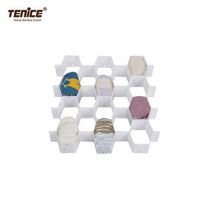 Tenice-Séparateur de <span class=keywords><strong>tiroir</strong></span> en nid d'abeille pour sous-vêtements ceinture-écharpe chaussettes organisateur réglable en plastique 50 multifonction - Product Image 2