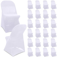 Housses de chaise de salle à manger extensibles en Spandex et Polyester, ajustées, pliables, à devant plat, amovibles et lavables pour banquets et événements
