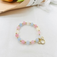 Bracelet à breloques en forme de souris de dessin animé en pierre naturelle de haute qualité pour filles, cadeau de fête des mères, vente en gros de bijoux