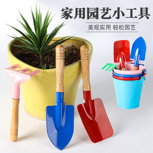 Ensemble d'outils de jardinage 3 pièces, pelle, houe, râteau pour enfants, jeu de sable en plein air, acier inoxydable durable, utilisation manuelle - Product Image 4