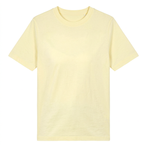 <b>Women's</b> <b>Yellow</b> O Neck Short Sleeve <b>T</b> <b>Shirt</b> Regular Fit Solid Casual Breathable Eco-Friendly Anti-Wrinkle Summer Top - Product Image 1
