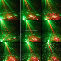 Paling Populer lampu Laser sinar langit luar ruangan pencahayaan efek Laser lubang ganda hijau dan biru lampu Led Laser Gobo