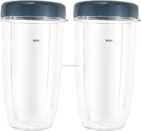 Blender Tasses 32OZ avec couvercle plat Compatible avec Nutribullets 600W 900W Blender Juicer Accessoire