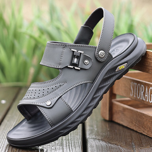 Men's Summer Outdoor Arch <b>Support</b> Sandals PU Leather Upper Lightweight Cushioning Waterproof Breathable Beach Walking Casual - Product Image 3