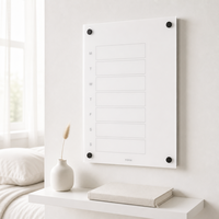Transparenter Umweltfreundlicher Acryl-Buchstabenkalender für Kühlschrank Wöchentlicher Monatsplaner Whiteboard 4 Marker Kühlschrankorganisation