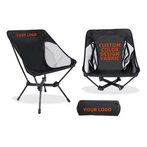 Chaise de lune extérieure à hauteur réglable Chaises de camping pliables portables avec poches latérales pour la randonnée pédestre Plage Camping - Product Image 1