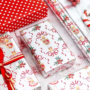Silver Christmas <b>Wrapping</b> <b>Paper</b> Reversible Red Nutcracker Pattern 17 In X 32.8 Ft Metallized <b>Paper</b> For Holiday Gift <b>Wrapping</b> - Product Image 6