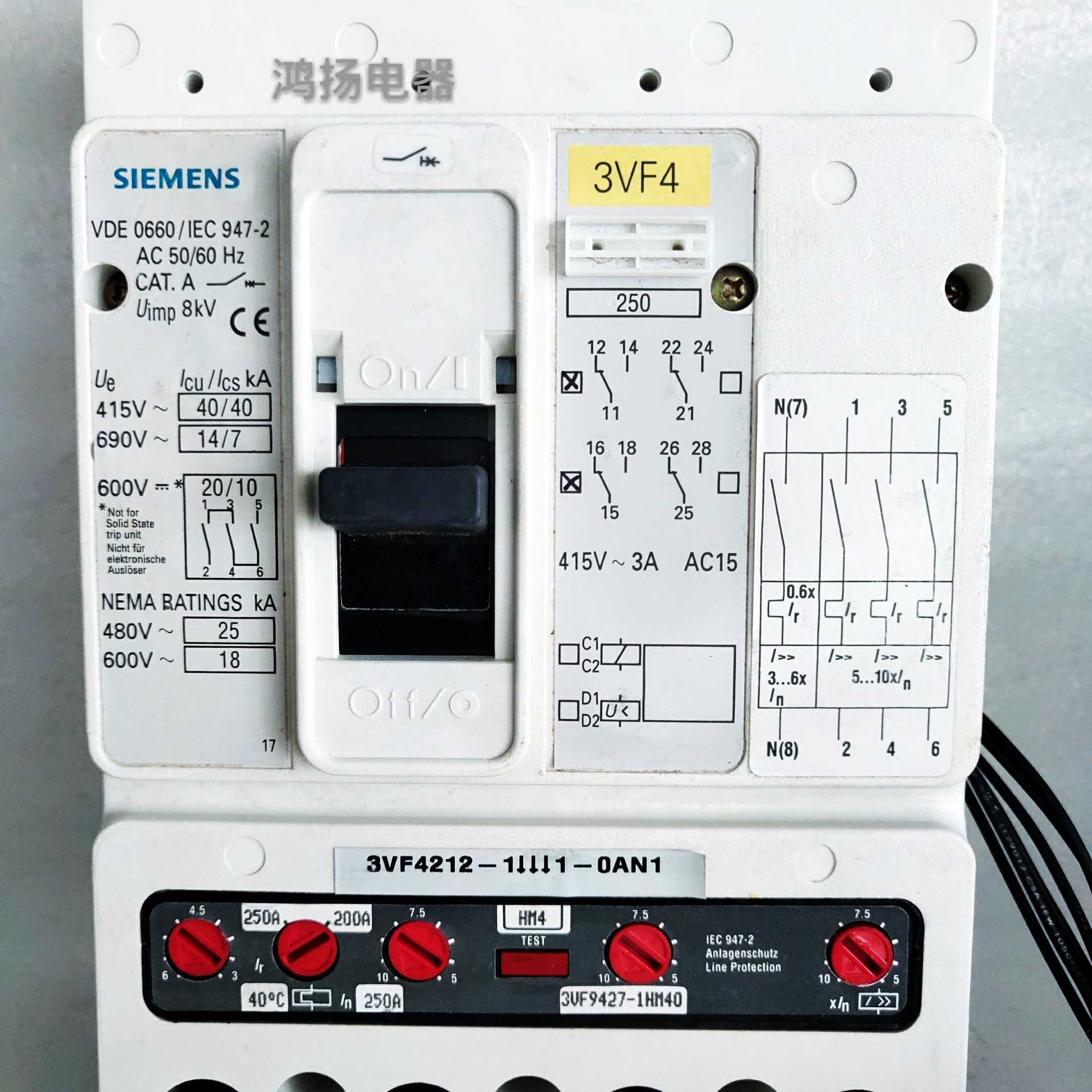 Siemens 3vf4212-1hm41-0an1 4P/200-250A - High-Quality Industrial