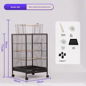 Doğrudan Tedarik Edilen Evcil Hayvan Kafesleri Üreticisi Toptan Sultan Papağanı Kafesleri Çok Fonksiyonlu Kuş Kafesleri B03 Serisi Metal Çerçeveli Lüks - Product Image 5