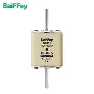 Saiffey Ceramic Fuse Link Nh2s 200-400a GG Size 2 With Double Indicator 500v 120ka High Capacity Electric Knife Fuse Link