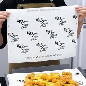 กระดาษห่ออาหารเคลือบ PE กันไขมัน เกรดอาหาร สำหรับบรรจุภัณฑ์แฮมเบอร์เกอร์ แซนวิช พิซซ่า และขนมขบเคี้ยว พร้อมโลโก้ตามสั่ง - Product Image 3