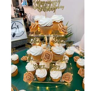 Grosir Pabrik Rak Kue Akrilik Persegi 3 Tingkat dengan Lampu LED untuk Pameran Kue, Pernikahan, Ulang Tahun, Hari Valentine, Wisuda - Product Image 4