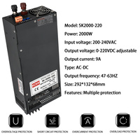 MZMW SMPS 2000W 220V 9A Alimentations industrielles réglables Transformateur de LED Alimentation à découpage AC DC PSU