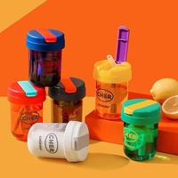 Mini-gobelet incassable en PC pour enfants – Mignon et pratique, cylindrique, avec paille, personnalisable avec logo, idéal pour l'hydratation nomade