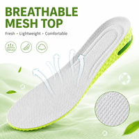 Semelles rehausseuses ajustables à 3 couches en PU avec coussin d'air, hauteur 1,5 2,5 3,5 cm, respirantes, avec base verte, rehausseurs discrets 3536 4345