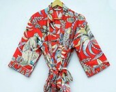 100% ethnique coton belle fleur imprimé à la main Kantha Kimono Robe vêtements de nuit Robe de chambre vêtements de plage pour les femmes vente en gros