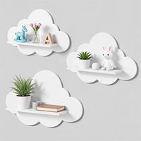 Ensemble de 3 étagères flottantes en forme de nuage pour la chambre d'enfant, joli présentoir mural blanc pour la décoration de la chambre des enfants.