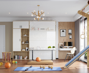 Bachelorhood tiết kiệm không gian thông minh dọc Murphy giường với tủ thời trang tủ sách và bàn - Product Image 4