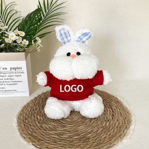Peluche Lapin Mignon et Doux avec Capuche, Poupée Lapin Rembourrée, Souvenir, Logo Personnalisé Accepté - Product Image 1