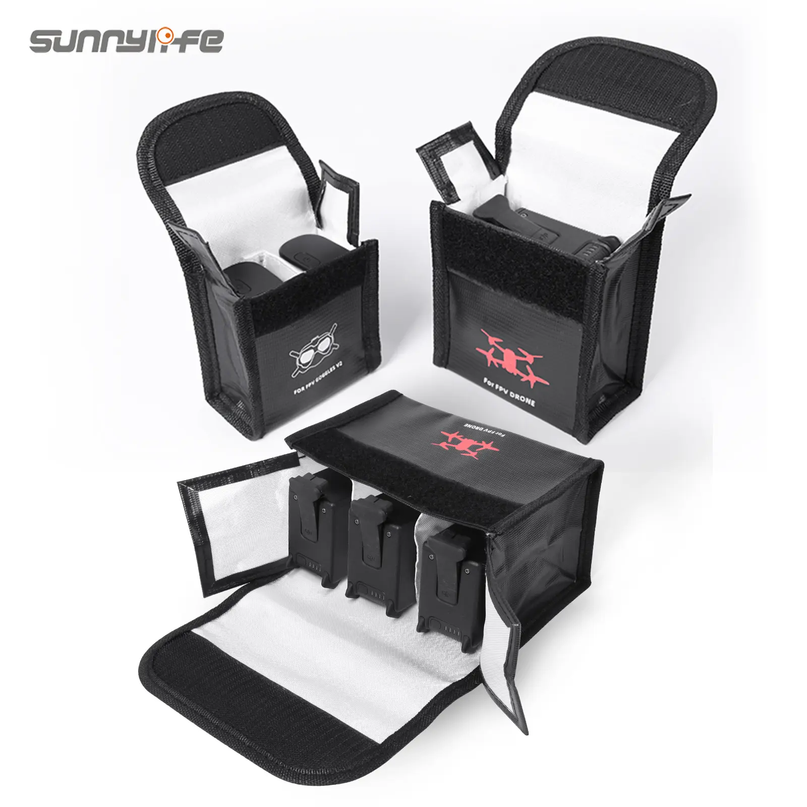 Sunnylife Li-Po Safe Bag Heat-resistant Battery Safe Storage Bag for DJI FPV Drone/FPV Goggles V2