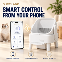 Bac à litière pour chat électrique intelligent entièrement automatique avec design anti-éclaboussures, fonction autonettoyante, nettoyage facile, forme carrée