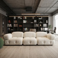 Canapé modulaire Mario pour salon moderne, confortable et durable, en tissu bouclé, pour ensemble de meubles de maison, canapé sectionnel