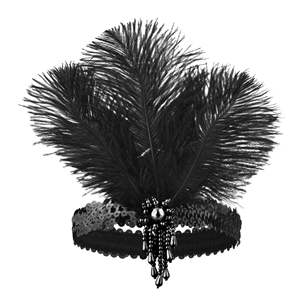Bandeau à clapet des années 1920, casque à clapet de costume pour femme, bandeau à plumes pour soirée à thème <span class=keywords><strong>Gatsby</strong></span> - Product Image 3