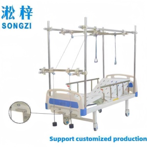 <span class=keywords><strong>Letto</strong></span> di Trazione Ortopedico a Doppia Manovella con Telaio di Trazione a Gantry, Sponde e Pannello Perforato <span class=keywords><strong>per</strong></span> la Riabilitazione di Fratture - Product Image 4