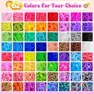 Set di 62 Colori con Oltre 5000 Elastici per Braccialetti, Fasce Elastiche Durevoli per Capelli, Regalo di Compleanno per Ragazze, Kit Creativo - Product Image 3