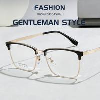 8073 Bingkai Kacamata Fleksibel Penutup Wajah, Ukuran Besar, Ringan, Tahan Lama, Unisex, Gaya Gentleman, Bisnis Kasual, Bahan Alloy, Model Alis
