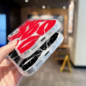 Cute Girls <span class=keywords><strong>Kiss</strong></span> Lips Print Design Clear TPU Air Bumper Phone Case para iPhone 14 Pro Max 13 12 11 Funda suave - Product Image 5