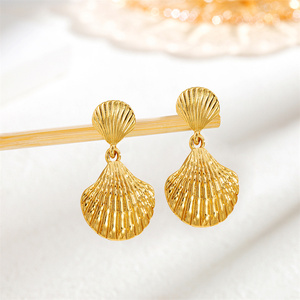 Stainless Steel <strong>Shell</strong> Pendant <strong>Drop</strong> Earrings for Women Trendy Ladies Wholesale Earring Hanging Accessories on <strong>Ear</strong> Fashion Jewelry - Product Image 3