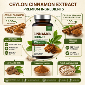 Organic Ceylon Cinnamon Extract Capsules for Adult Antioxidant Support Brain & Joints Health - Product Image 2