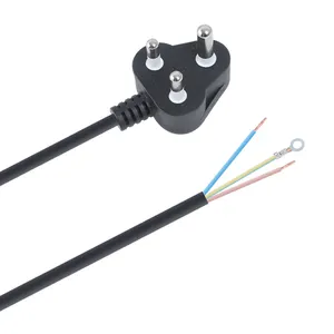 South Africa Plug Power Cable All Copper Best Quality Power Cord PVC Material H05VV-F Power Cable