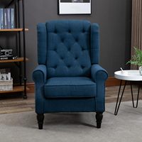 Fauteuil moderne à dossier haut, durable, capitonné, avec accoudoirs, en tissu, pour salon ou chambre à coucher