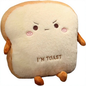 Coussin en peluche Goylmc en forme de pain grillé, design « I'M TOAST », 15,7x13,7 po, coussin rembourré – Excellent cadeau pour enfants et adultes - Product Image 1