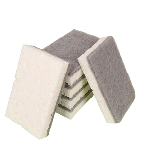 Blocs d'éponge double couche en fibre de coco et cellulose (lot de 3), éponge de cuisine grise pour un nettoyage en profondeur et l'élimination de l'huile. - Product Image 2