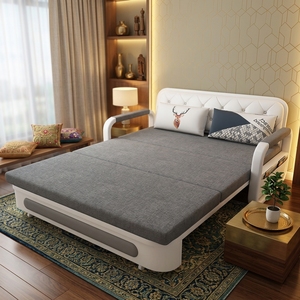 Sofá <span class=keywords><strong>Cama</strong></span> <span class=keywords><strong>Modular</strong></span> Plegable Moderno con Almacenamiento Estructura de Metal y Tapizado de Tela para Sala de Estar o Dormitorio - Product Image 2