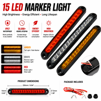 Feu de gabarit latéral LED SAE 24V IP67 étanche pour remorque, camion, camping-car et véhicules utilitaires