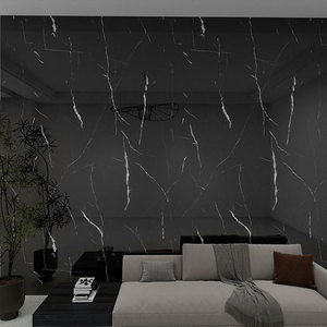 יוקרה שחור 3d שיש טפט גליל מטבח נשלף מדבקה עצמית דבק השיש דבק עצמי - Product Image 3