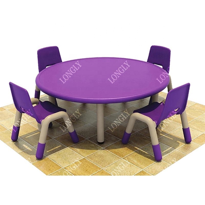 Round plastic kids reading tables and chairs for school
