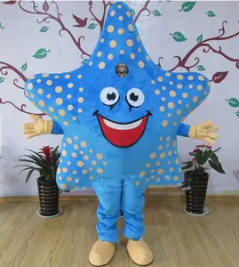 Funtoys Blauwe Zee Ster Met Glimlach Mascotte Kostuum Voor Cartoon Volwassen Cosplay Feest Voor Carnaval Prop