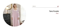Robe de nuit trois-quarts pour femme, manches longues, dentelle, coupe ample, pour la maison et l'heure du coucher, en blanc, noir et violet lavande