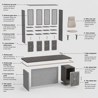Ensemble de bureau et armoire de direction moderne Ekintop, poste de travail en bois pour manager avec armoire latérale et rangement pour dossiers pour les entreprises