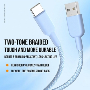 Cavo USB Type-C per Ricarica Rapida e Trasferimento Dati, 3.3FT 6.6FT 9.8FT, con Rivestimento in Nylon Intrecciato per Telefoni, Auricolari e Tablet - Product Image 5