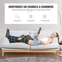 Bottes de massage à compression d'air pour jambes entières avec soulagement des pieds, des genoux et des mollets, appareil pneumatique portable pour la récupération après les voyages et l'œdème