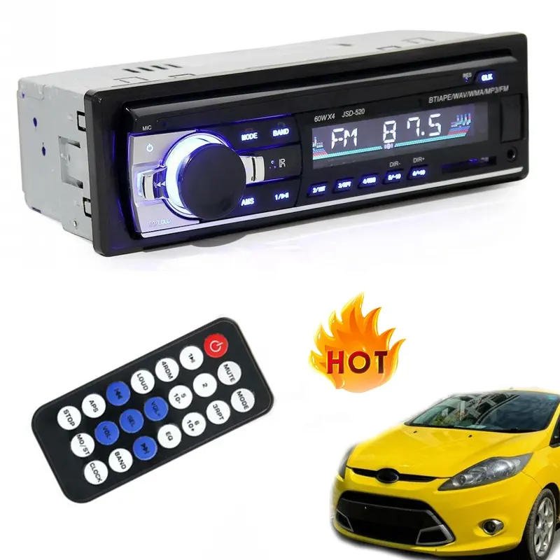 Car Accessories JSD-520 1 Din Car radio stereo USB MP3 Player FM BT USB/SD Audio Receiver 4*60W JSD 520 estereo para auto Carro