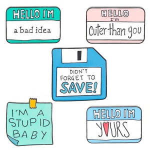 Hot Sale <span class=keywords><strong>Note</strong></span> <span class=keywords><strong>Pad</strong></span> Metal Pins Groothandel Custom Exquise Book Disk Post It Notes Reversspelden Schattige Fijne Emaille Pin Letter Voor Tas - Product Image 2