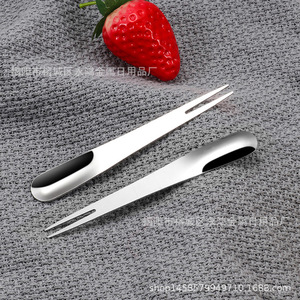 Stainless Steel Fruit <b>Fork</b> <b>Dessert</b> Tool Solid Color Dishwasher Safe For Cake Ice Cream Snacks - Product Image 1