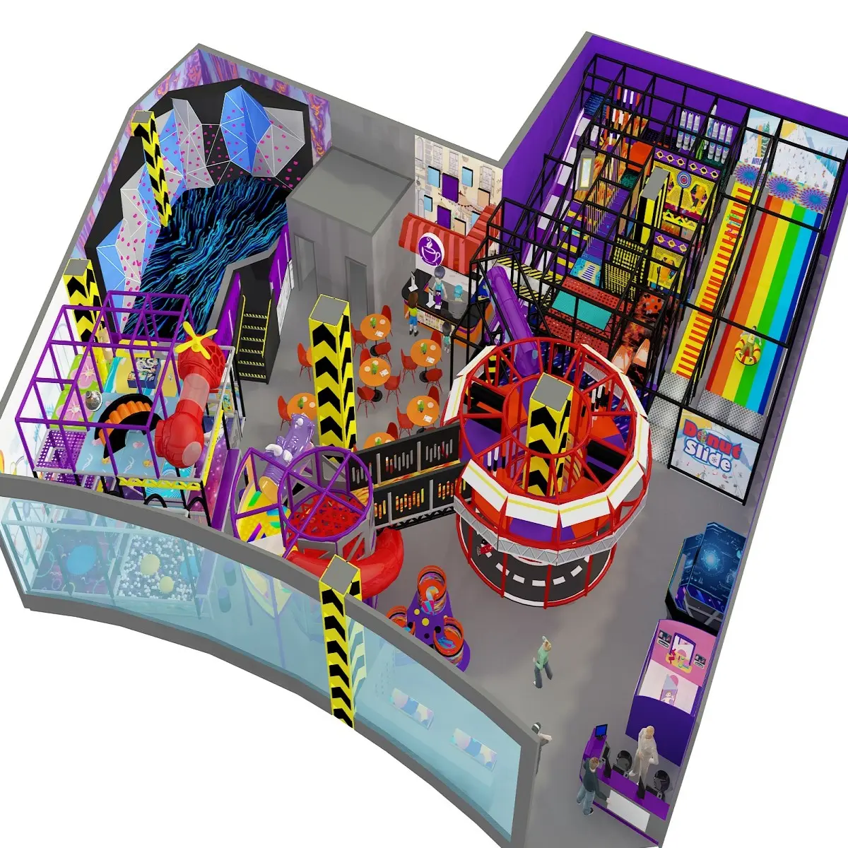 Individueller weicher Spielplatz für Kinder Indoor-Spielplatz mit interaktiven Spielen und Trampolin